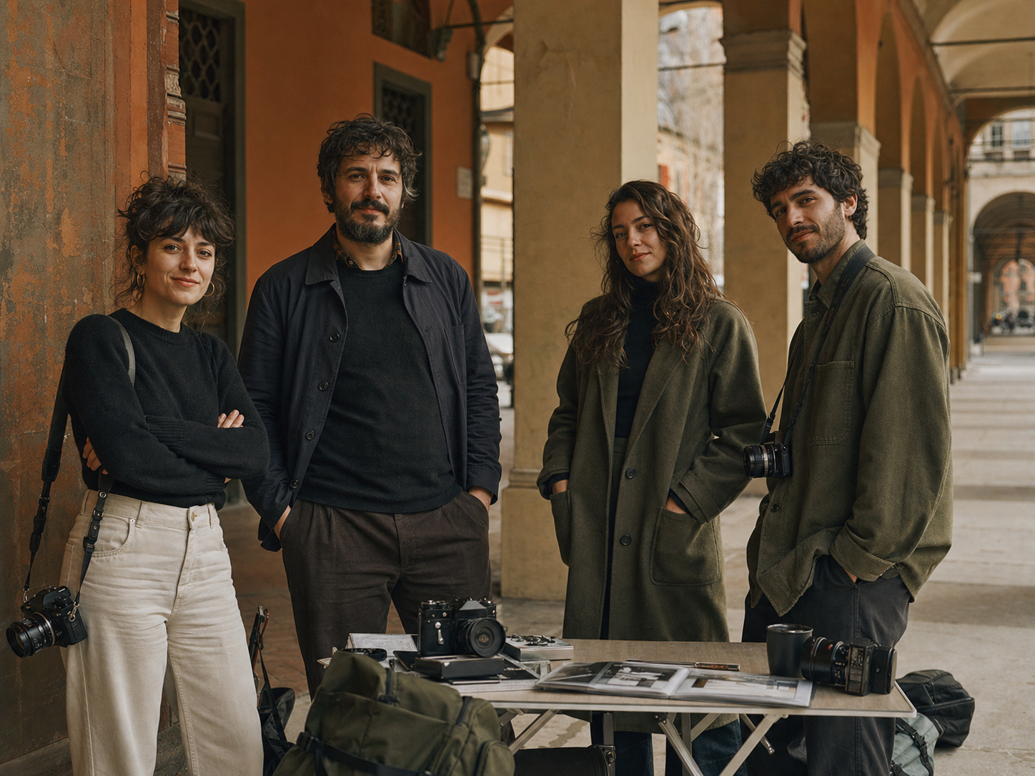 La squadra di Campo Aperto sotto i portici di Bologna